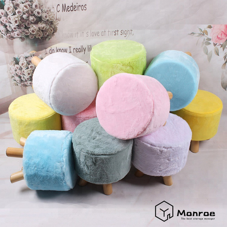 Neue stilvolle Wohnkultur Fuß Hocker Runde anpassbare Muster Flanell