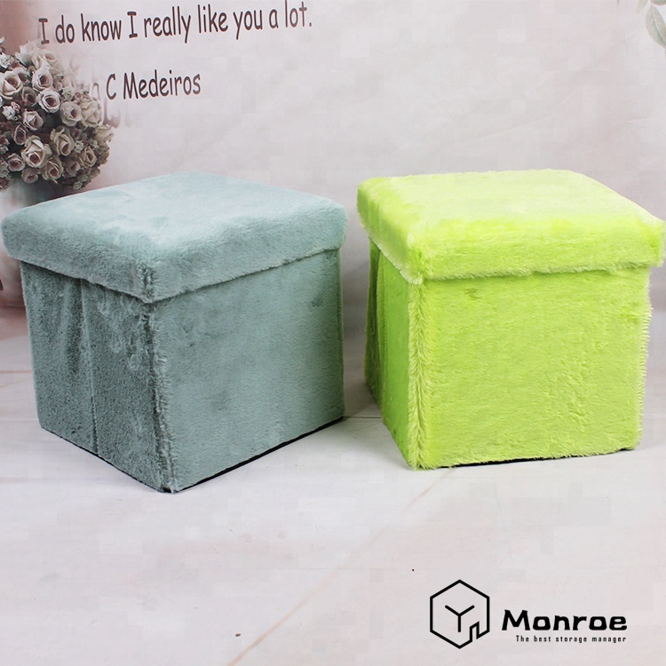 Velvet Small Ottoman Fußstütze, Robuste Faltwürfel Ottomane mit