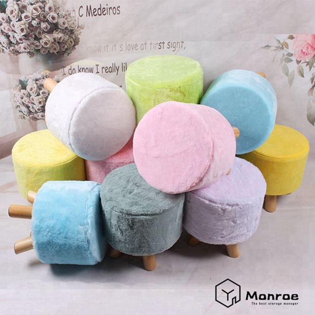 Neue stilvolle Wohnkultur Fuß Hocker Runde anpassbare Muster Flanell