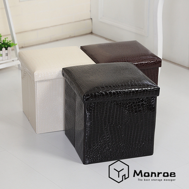 Großhandel benutzerdefinierte faltbare Leder Aufbewahrungsbox Hocker